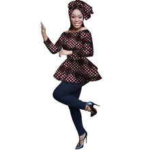 Load image into Gallery viewer, 2019 African Print Wax Shirt for Women Dashiki Long Sleeves Africa Clothing Plus Size Traditional African Clothing WY3121