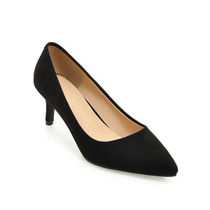 QUTAA 2020 Women Pumps Fashion Women Shoes Spring/autumn All Match Thin High Heel Pointed Toe Flock Wedding Pumps Size 34-43