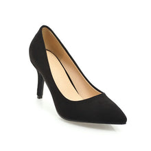 Load image into Gallery viewer, QUTAA 2020 Women Pumps Fashion Women Shoes Spring/autumn All Match Thin High Heel Pointed Toe Flock Wedding Pumps Size 34-43