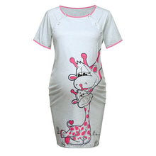 Load image into Gallery viewer, Cartoon Print Short sleeve Nightdress cotton Pregnant casual clothes.