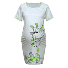 Load image into Gallery viewer, Cartoon Print Short sleeve Nightdress cotton Pregnant casual clothes.