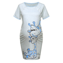 Load image into Gallery viewer, Cartoon Print Short sleeve Nightdress cotton Pregnant casual clothes.