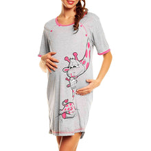 Load image into Gallery viewer, Cartoon Print Short sleeve Nightdress cotton Pregnant casual clothes.