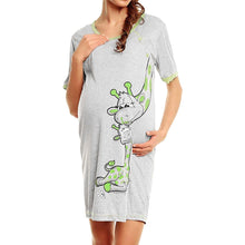 Load image into Gallery viewer, Cartoon Print Short sleeve Nightdress cotton Pregnant casual clothes.