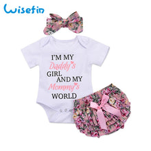 Load image into Gallery viewer, Newborn baby girl clothes carters baby girl clothing sets 2019 summer floral baby girl romper with lace skirt bebes headbandsD40