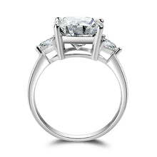 Load image into Gallery viewer, Oval Cut NOT FAKE S925 Sterling Silver Ring SONA Diamond Halo Fine Ring Unique Style Love Wedding Engagement