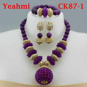 New Arrival 2019 African Beads Jewelry Set Fashion