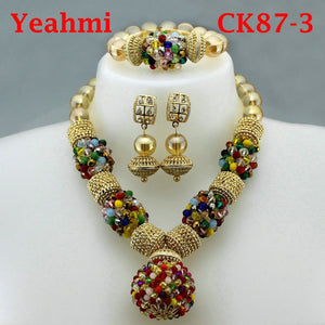 New Arrival 2019 African Beads Jewelry Set Fashion