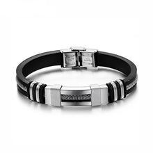 Load image into Gallery viewer, 4 Color Stainless Steel Silicone Bracelet Men Jewelry WristBand