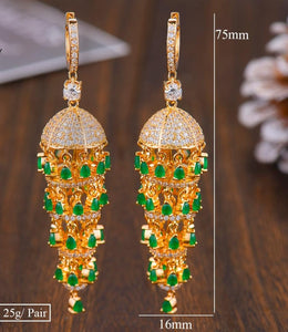 Full Mirco Pave Cubic Zirconia Engagement Statement Earrings Popular Long Tassel Dangle Earrings