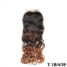 Load image into Gallery viewer, Code Calla Ombre Color Water Wave Bundles With 13*4 Lace Frontal Free Part Closure Brazilian Raw Virgin 100%