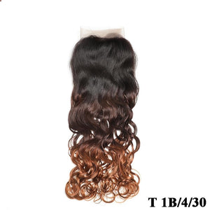 Code Calla Ombre Color Water Wave Bundles With 13*4 Lace Frontal Free Part Closure Brazilian Raw Virgin 100%