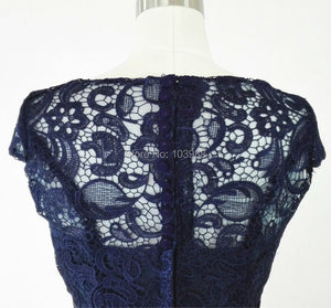 Top Free shipping big discount sexy lace royal blue New Bridemaid/evening/prom/party dress 100% real photo