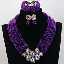 Load image into Gallery viewer, Big Nigerian African Royal Blue Beads Wedding Jewelry Set