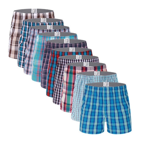 10Pcs/Lot Mens Underwear Boxers Shorts 100% Cotton Underwear