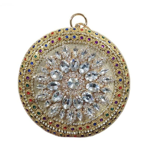 Colorful Crystal Clutch Bag Evening Purse and Diamond Wedding Bridal Clutches