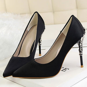 bridal shoes gold high heels pointed toe pumps