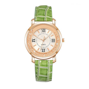 New ladies watch Rhinestone Leather Bracelet Wristwatch Women Fashion Watches