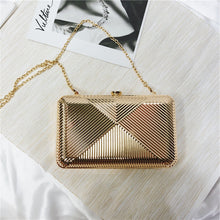 Load image into Gallery viewer, Retro gold color clutch bag for women Metal Evening Bag Women chain