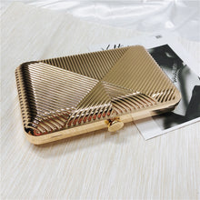 Load image into Gallery viewer, Retro gold color clutch bag for women Metal Evening Bag Women chain