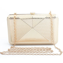 Load image into Gallery viewer, Retro gold color clutch bag for women Metal Evening Bag Women chain