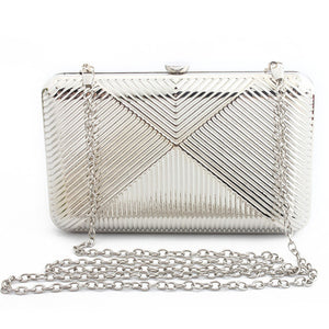 Retro gold color clutch bag for women Metal Evening Bag Women chain