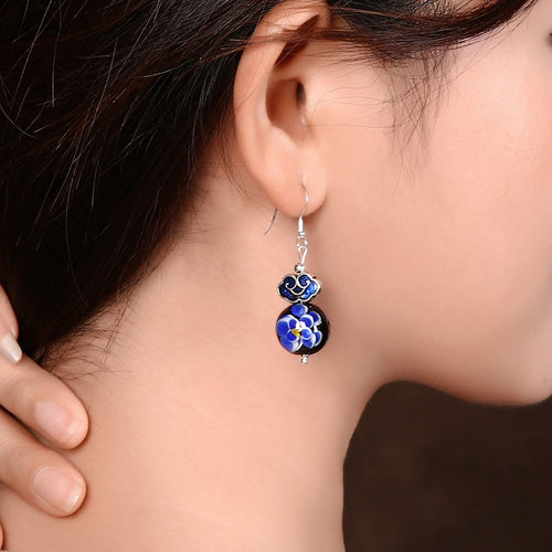 925 earphones, ancient Chinese clothes, fashion, funny, earrings, leisure folk style jewelry.