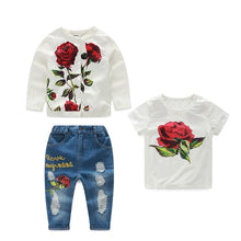 Load image into Gallery viewer, Spring Autumn New Brand Fashion Rose  3pcs