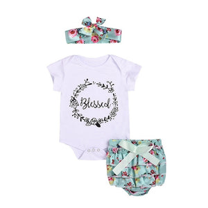 Newborn baby girl clothes carters baby girl clothing sets 2019 summer floral baby girl romper with lace skirt bebes headbandsD40