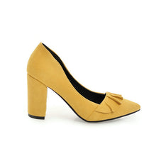 Load image into Gallery viewer, ESVEVA 2020 Women Pumps Shoes Sweet Style Women Shoes Pumps Fashion Square High Heels Size 34-43 Shallow Slip on Pointed Toe