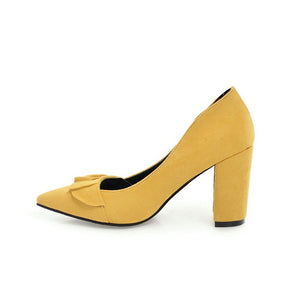 ESVEVA 2020 Women Pumps Shoes Sweet Style Women Shoes Pumps Fashion Square High Heels Size 34-43 Shallow Slip on Pointed Toe