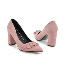 Load image into Gallery viewer, ESVEVA 2020 Women Pumps Shoes Sweet Style Women Shoes Pumps Fashion Square High Heels Size 34-43 Shallow Slip on Pointed Toe
