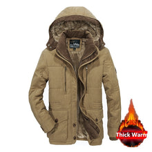 Load image into Gallery viewer, Winter Military Thick Warm Cotton-Padded Jacket Parka Fleece Casual Coat With Hooded Windbreaker