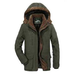 Winter Military Thick Warm Cotton-Padded Jacket Parka Fleece Casual Coat With Hooded Windbreaker