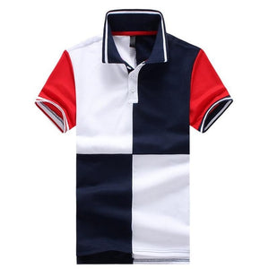 Mens Patch Polo Cotton Short Sleeve Shirts