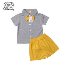 Load image into Gallery viewer, Brother and Sister Matching Outfit Infant Baby Boy Girl Clothes Set Kid Bow Tie Shirt Rufflest Shorts Party Outfit 3M-3T