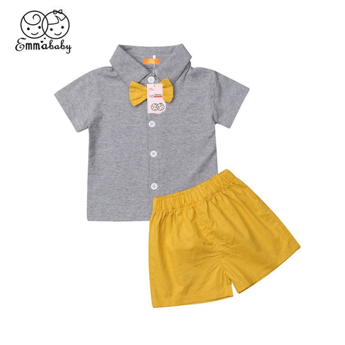 Brother and Sister Matching Outfit Infant Baby Boy Girl Clothes Set Kid Bow Tie Shirt Rufflest Shorts Party Outfit 3M-3T