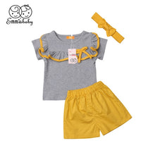 Load image into Gallery viewer, Brother and Sister Matching Outfit Infant Baby Boy Girl Clothes Set Kid Bow Tie Shirt Rufflest Shorts Party Outfit 3M-3T