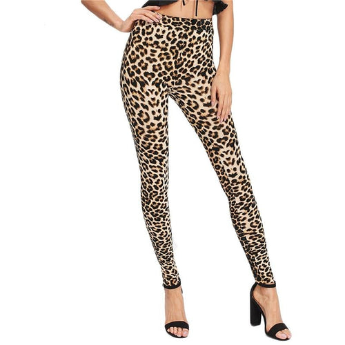 YSDNCHI 2019 Fashion Women Leggings Slim High Waist Elasticity Leggings Leopard Printing leggins Woman Pants Cotton Leggings